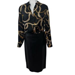 Prada Black Lamb Skin Pencil Skirt